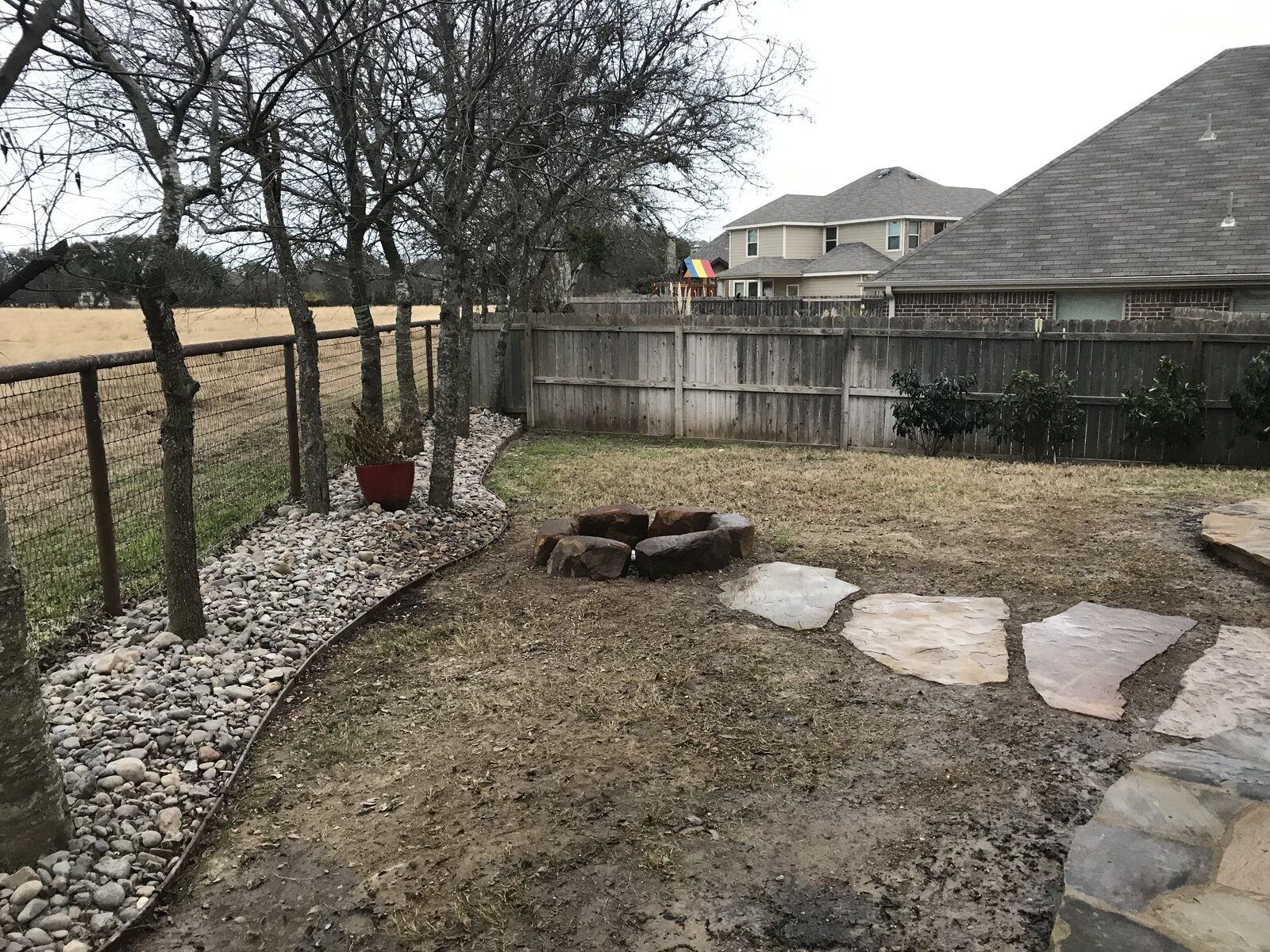 Native plantings and mulch