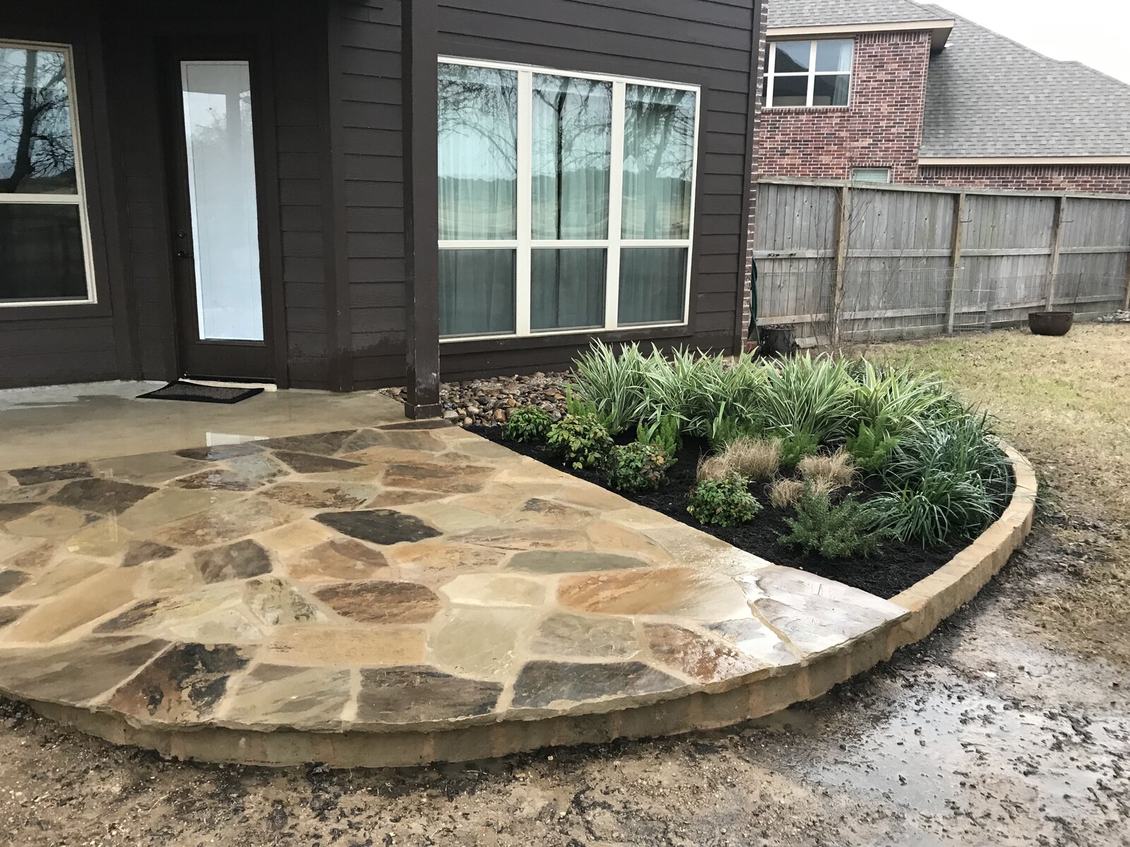 Backyard hardscape detail