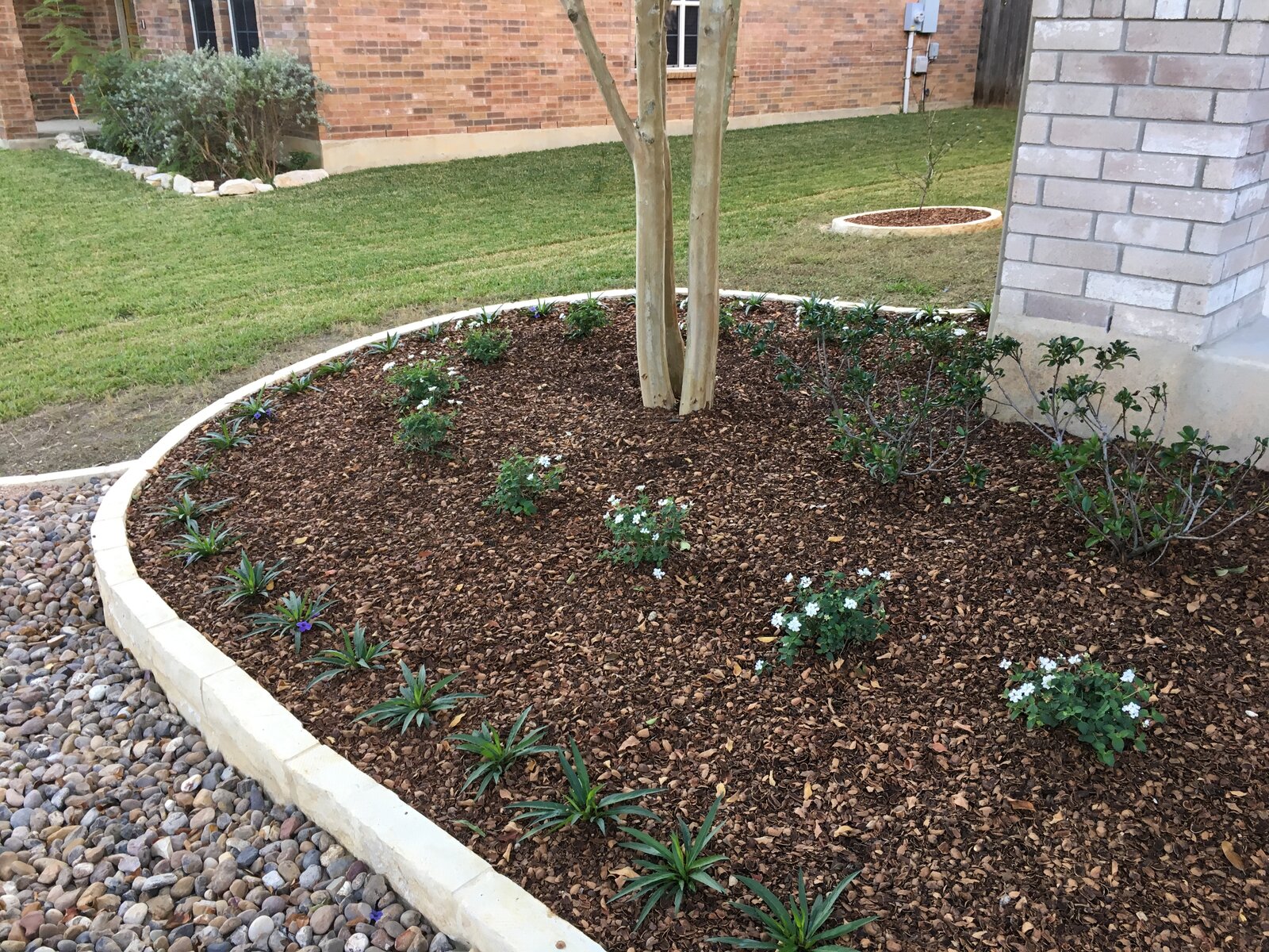 Backyard hardscape detail