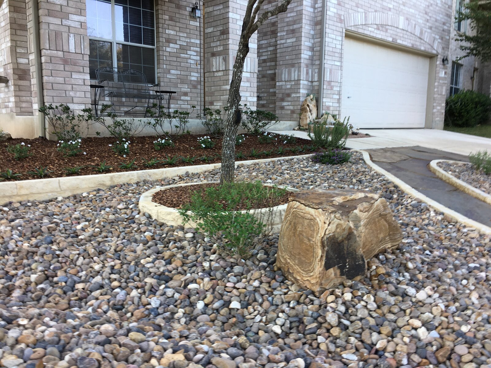 Backyard hardscape detail