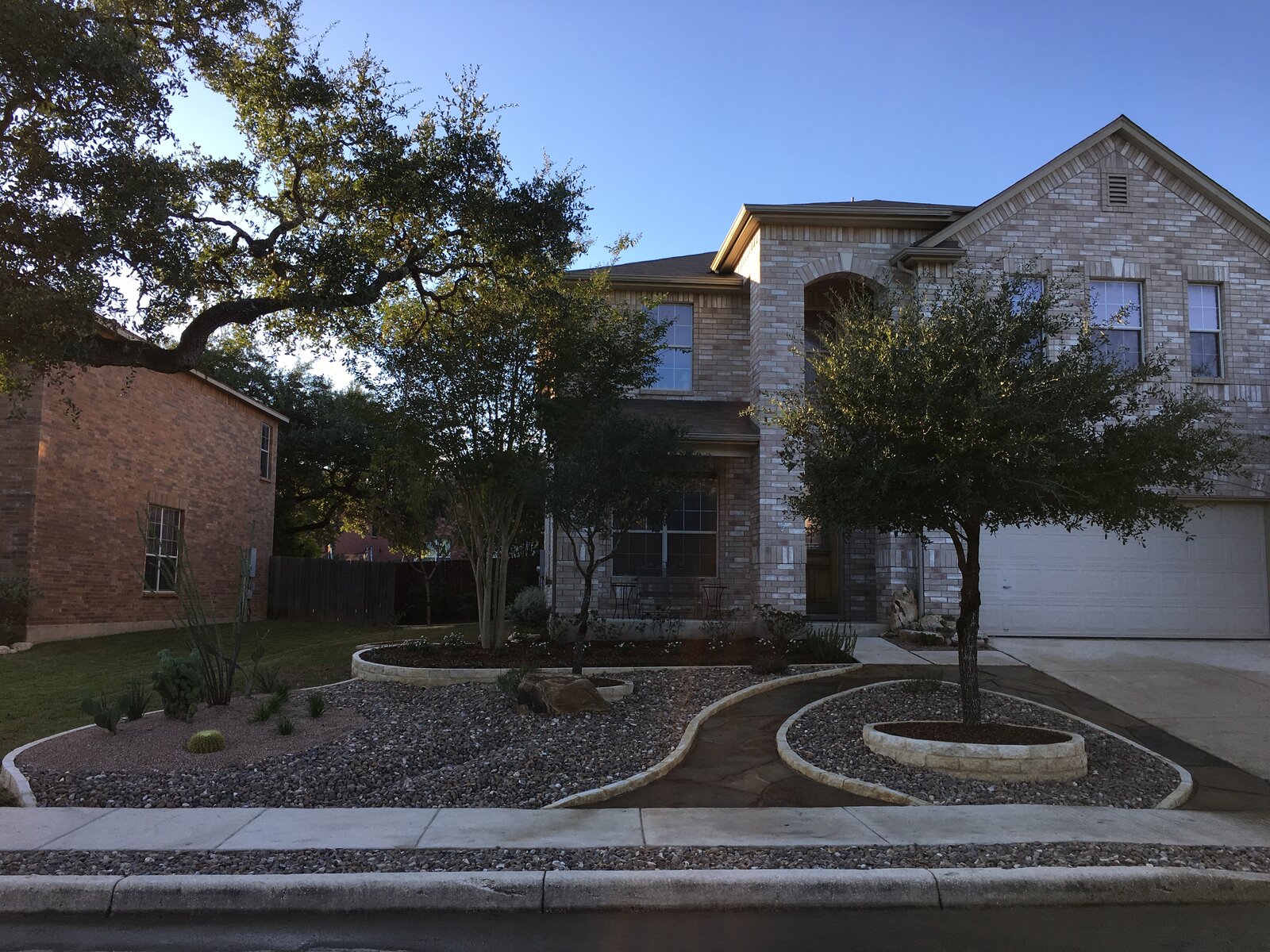 Native plantings and mulch