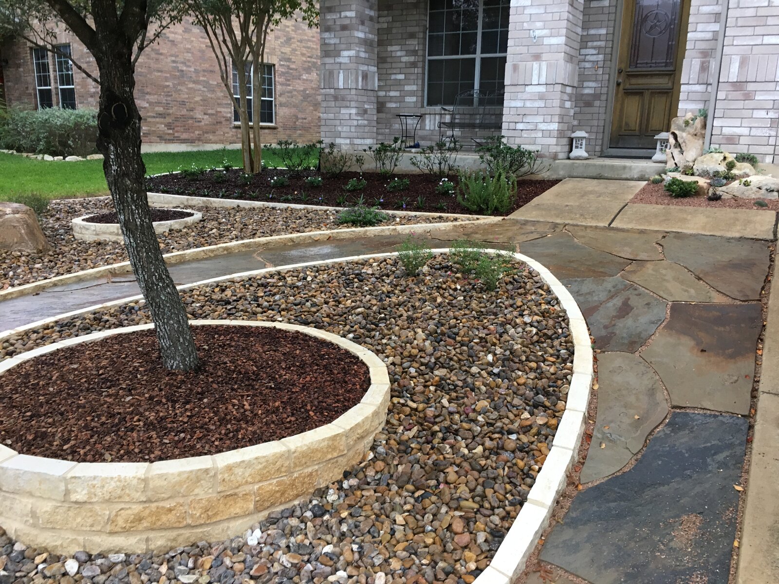 Backyard hardscape detail
