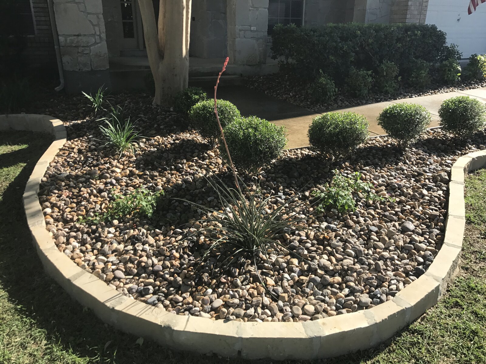 Backyard hardscape detail