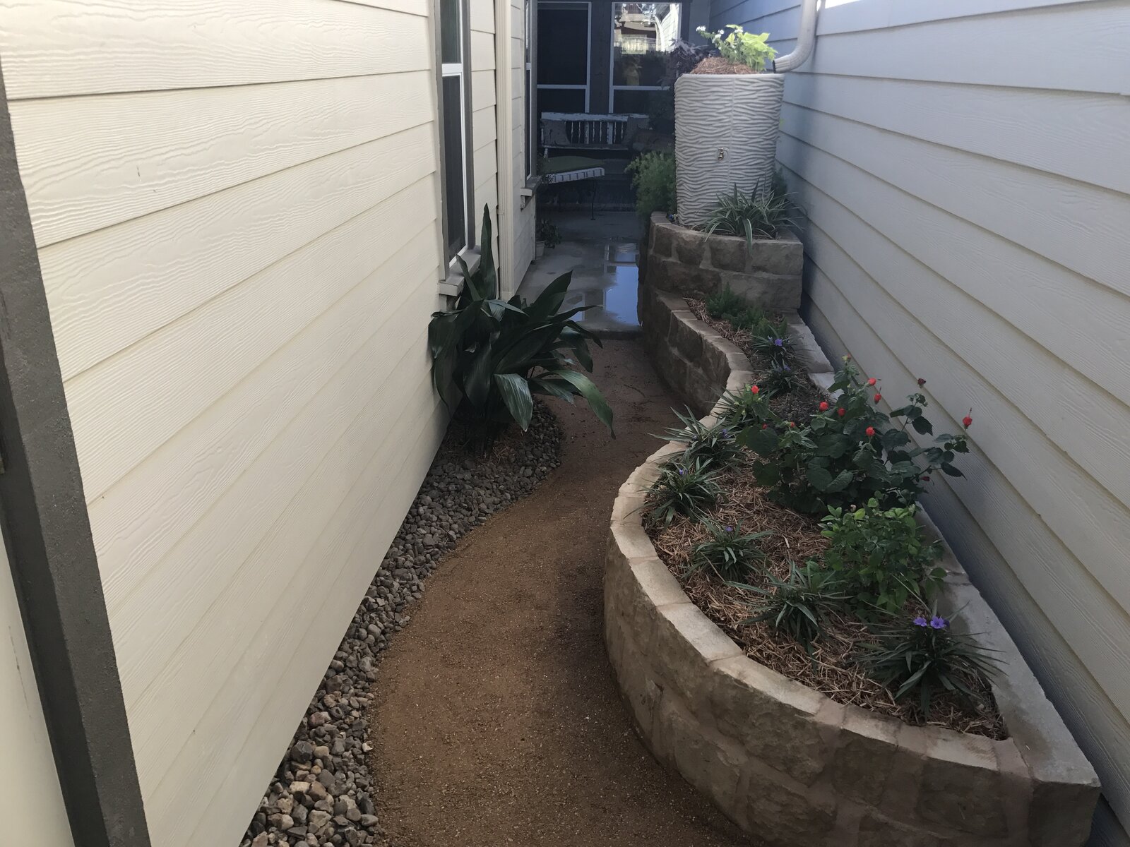 Xeriscape planting bed
