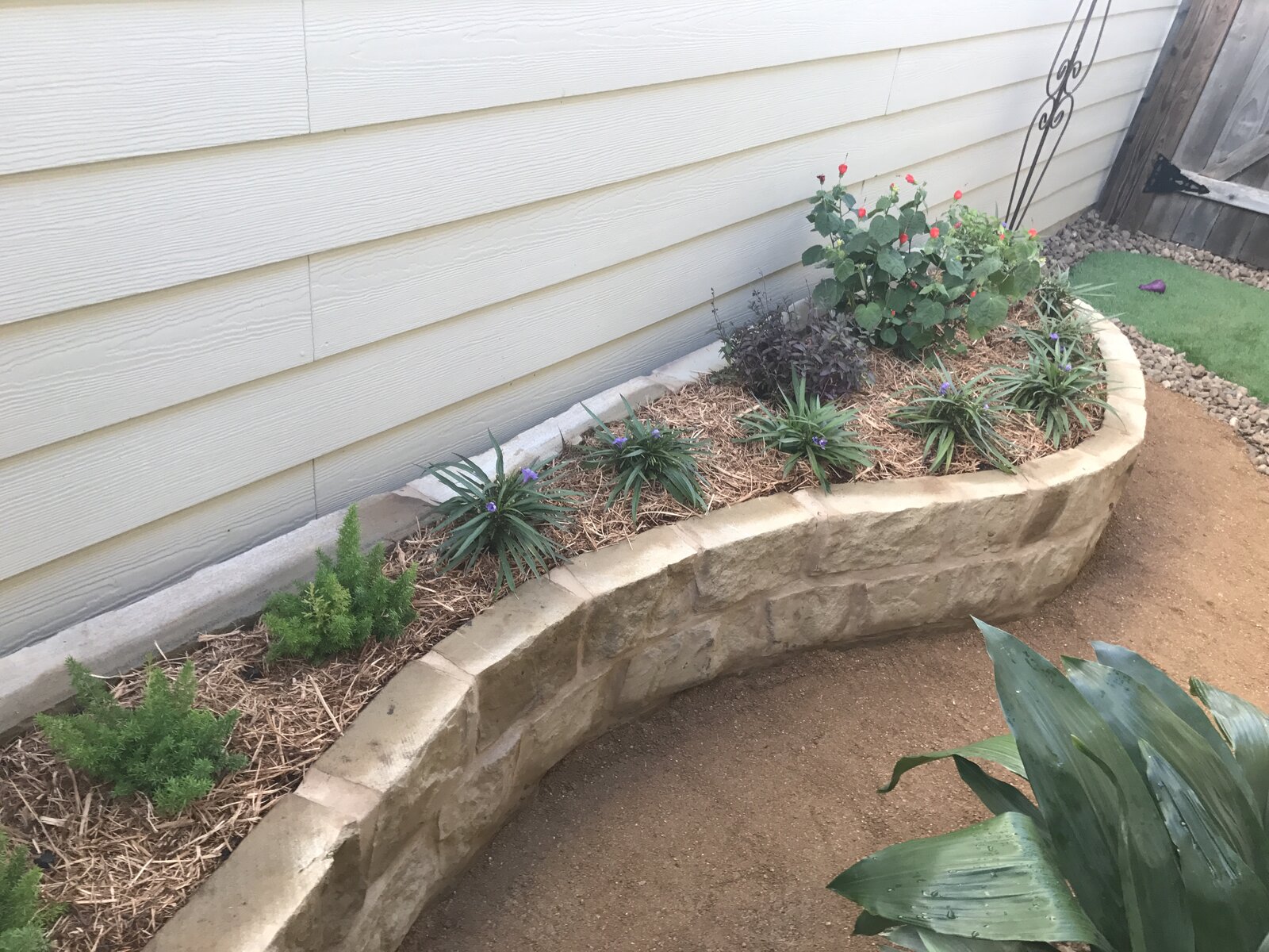 Native plantings and mulch