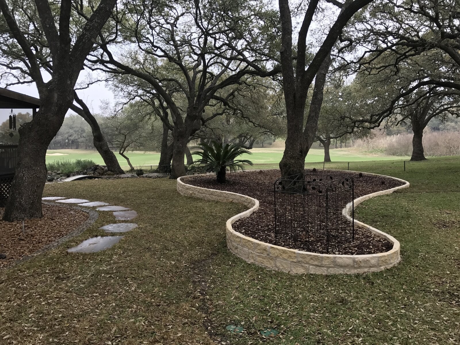 Native plantings and mulch