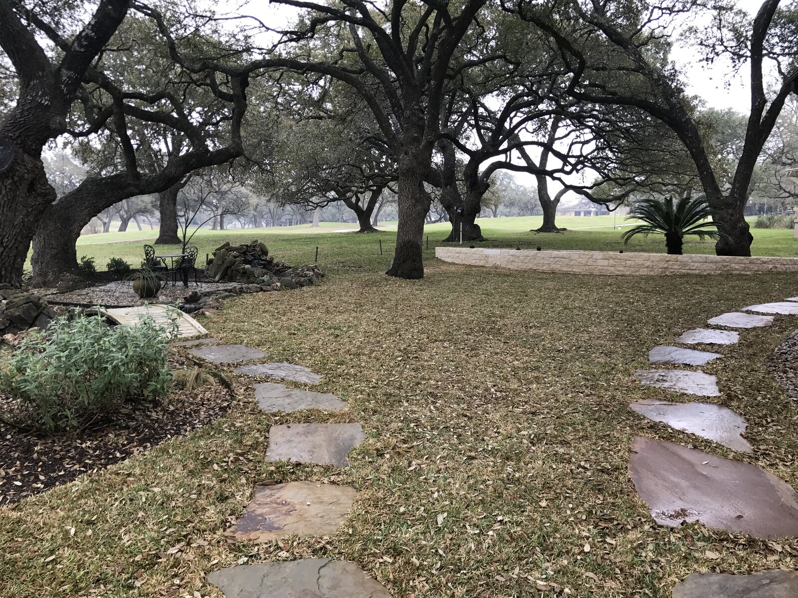 Native plantings and mulch